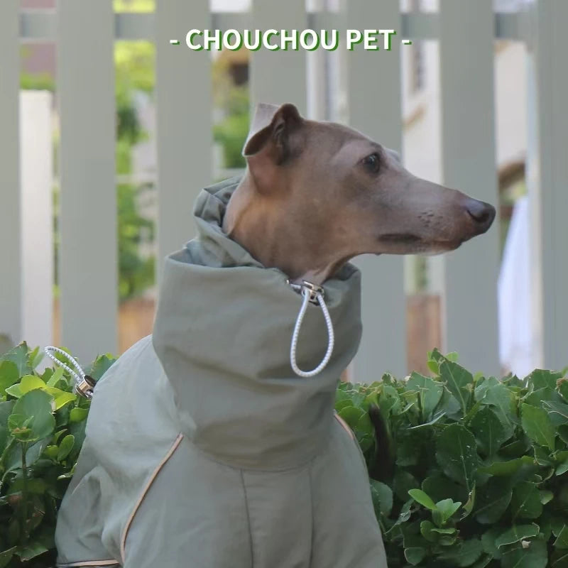 Italian Greyhound Raincoat, Autumn and Winter Outdoor Pet Jacket ,Whippet Windproof and Rainproof Dog Clothes