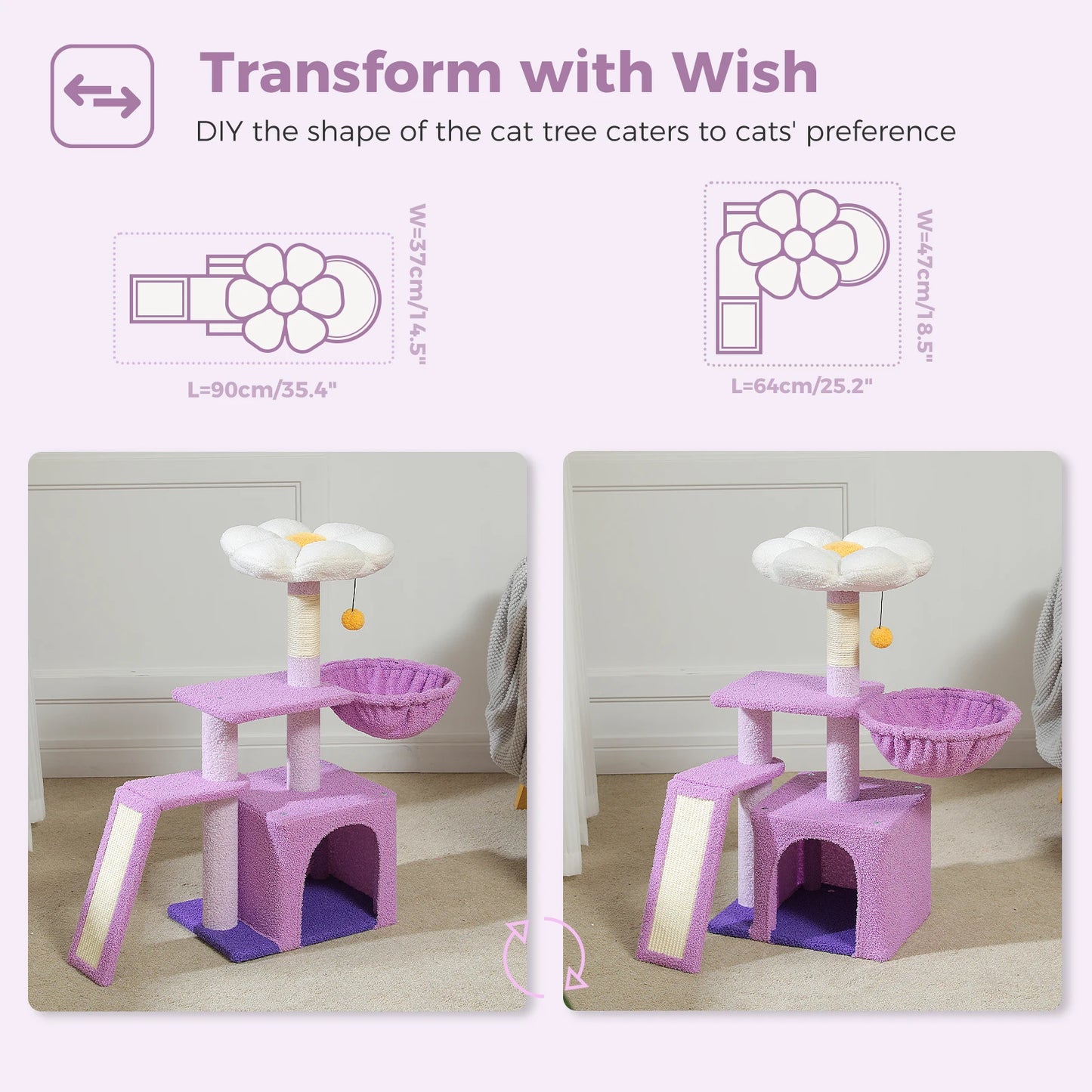 Small Cat Tree, Cat Tower with Natural Sisal Scratching Post, Spacious Top Perch, Private Cat Condo, Perfect for Indoor Cats,,Cat Toy