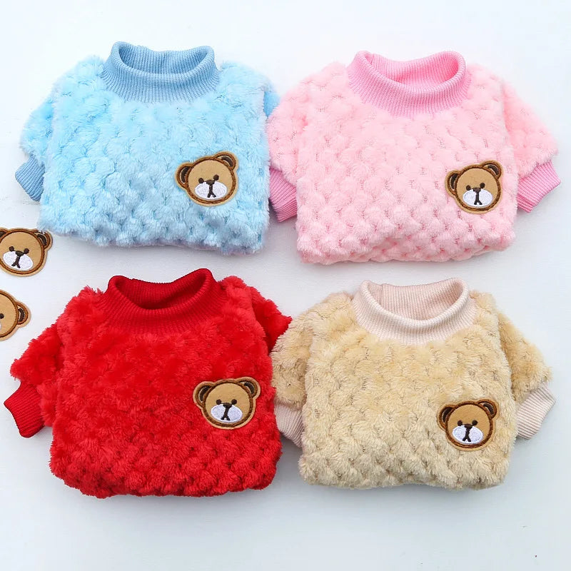 Winter Pet Dog Clothes,  Bear Print Dog Hoodie,  Soft Warm Puppy Sweatshirt , Chihuahua, French Bulldog, Coat Jacket Fashion, Dog Costume