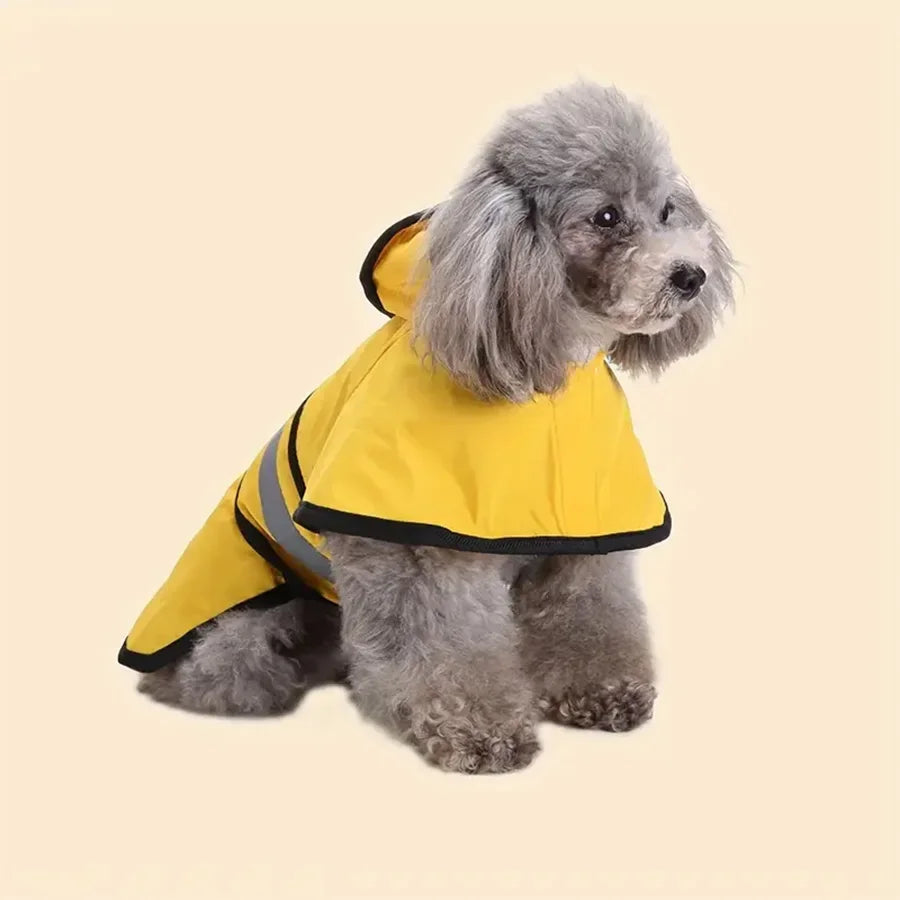 Dog Raincoat -Adjustable Waterproof & Windproof.  Keep Your Pet Dry And Comfortable.  Blue and Yellow