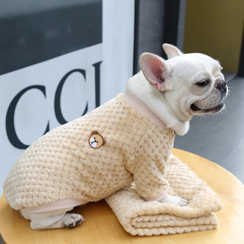 Winter Pet Dog Clothes,  Bear Print Dog Hoodie,  Soft Warm Puppy Sweatshirt , Chihuahua, French Bulldog, Coat Jacket Fashion, Dog Costume