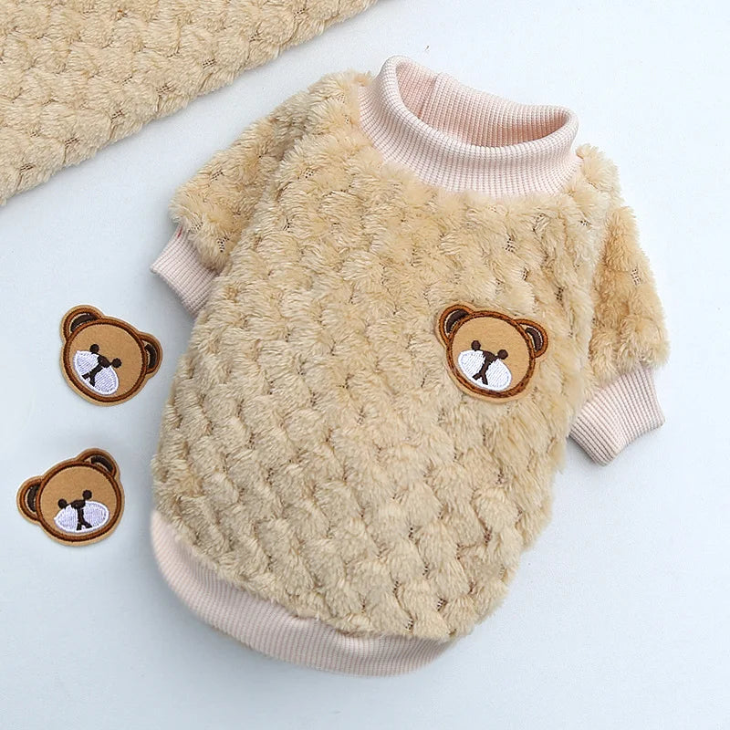 Winter Pet Dog Clothes,  Bear Print Dog Hoodie,  Soft Warm Puppy Sweatshirt , Chihuahua, French Bulldog, Coat Jacket Fashion, Dog Costume