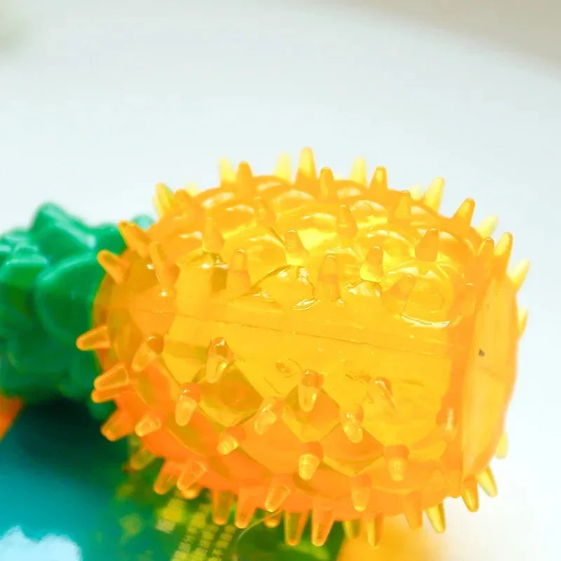 Pet Cooling Chew Toy , Reusable Dog Cat Toy , Teething Summer Cooling, Watermelon,  Pineapple,  Lemon, Durable Ice Frozen Fruit Shape Toys