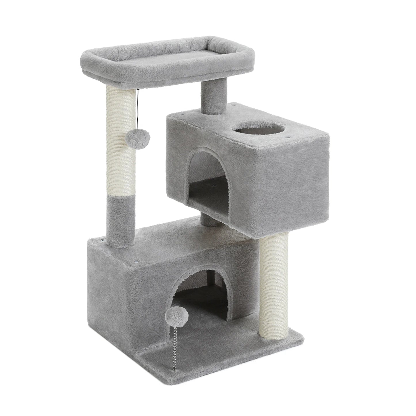 Small Cat Tree, Cat Tower with Natural Sisal Scratching Post, Spacious Top Perch, Private Cat Condo, Perfect for Indoor Cats,,Cat Toy