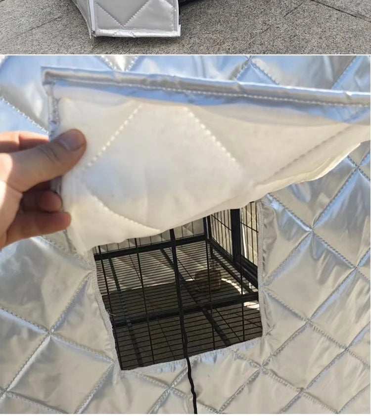 Cotton Waterproof Dog Cage Cover for warmth, Winter Outdoor shelter for Strays And Dogs Double Layer Warmth ,Ox Cloth Material