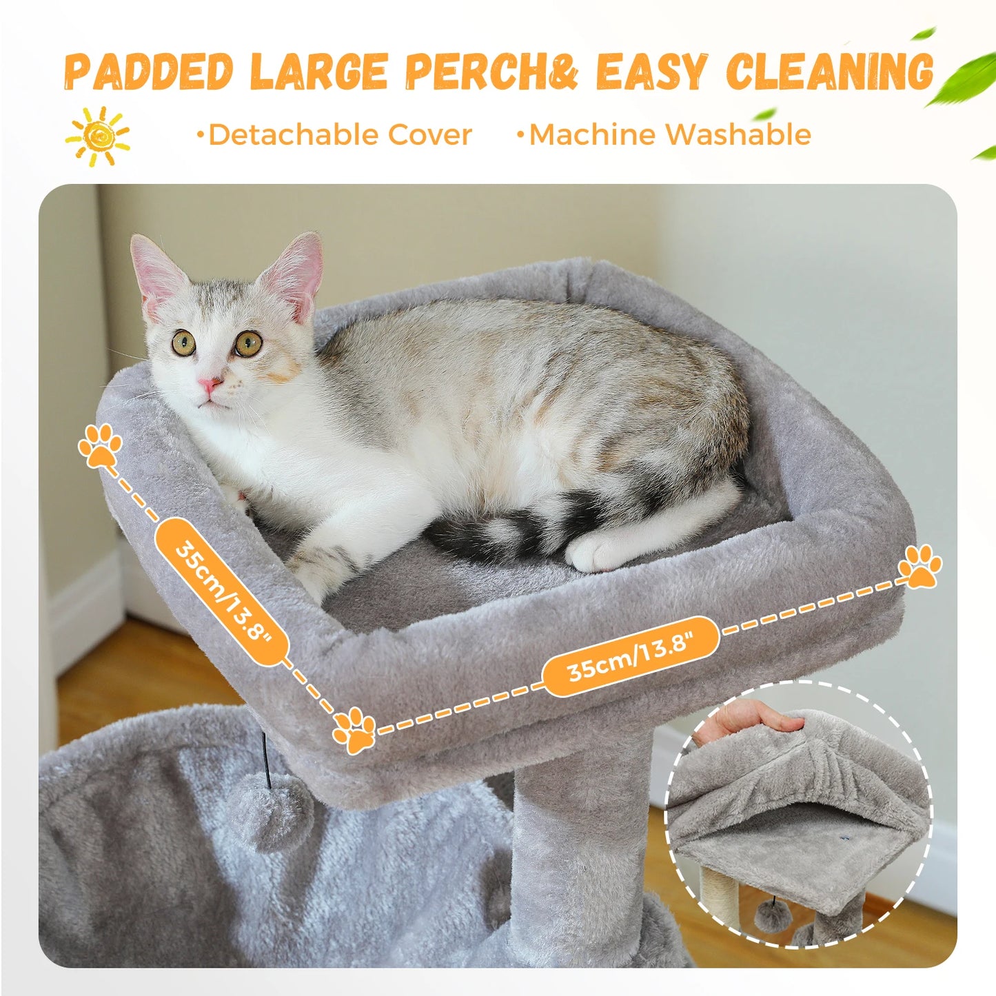 Large Cat Tree for Indoor Cats , Multi-Level Cat Tower with Spacious Condos , Sisal Scratching Pad, Kitten House, Accessories Cat Toys