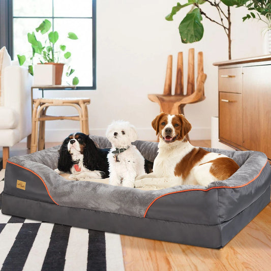 Large Dog Bed ,Soft Comfortable, Anti Allergy ,Warm Fleece Removable Washable Cover , Pet Bed Waterproof