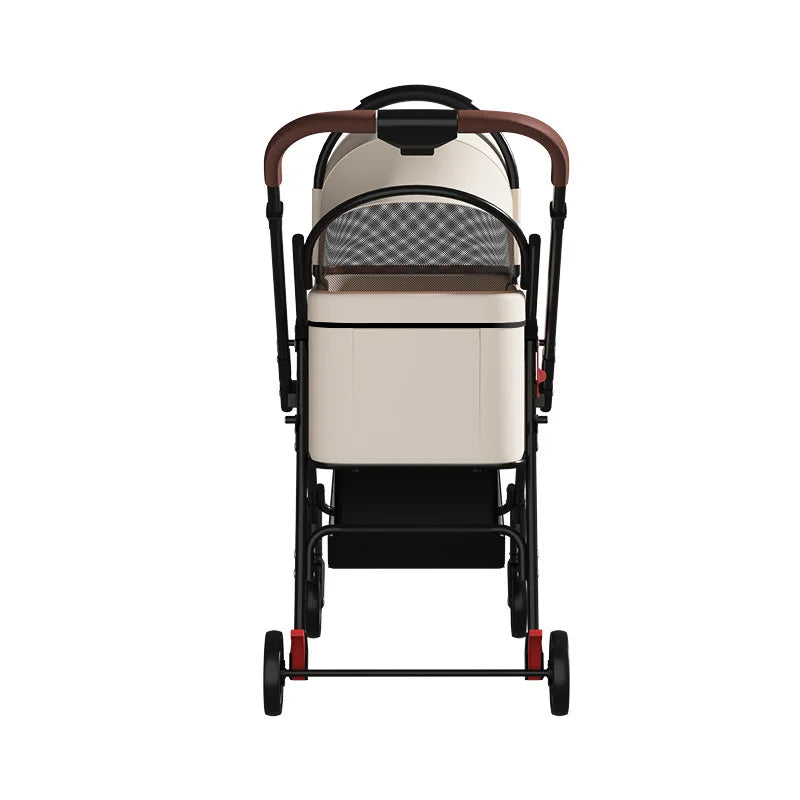 2 in 1 Foldable Pet Travel Carrier for Small/Medium Dogs Cats up to 50lbs, Detachable Portable Pet Bag stroller pet ,【One-Pull Open】