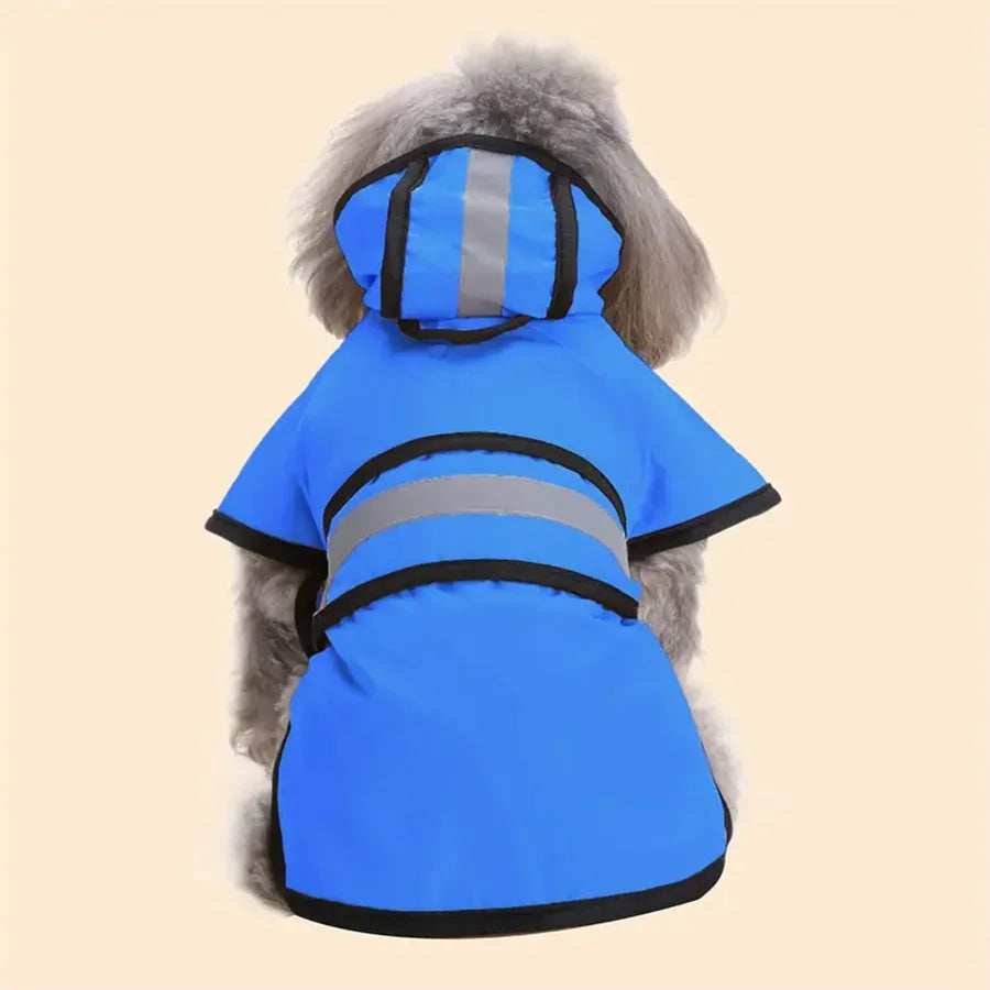 Dog Raincoat -Adjustable Waterproof & Windproof.  Keep Your Pet Dry And Comfortable.  Blue and Yellow