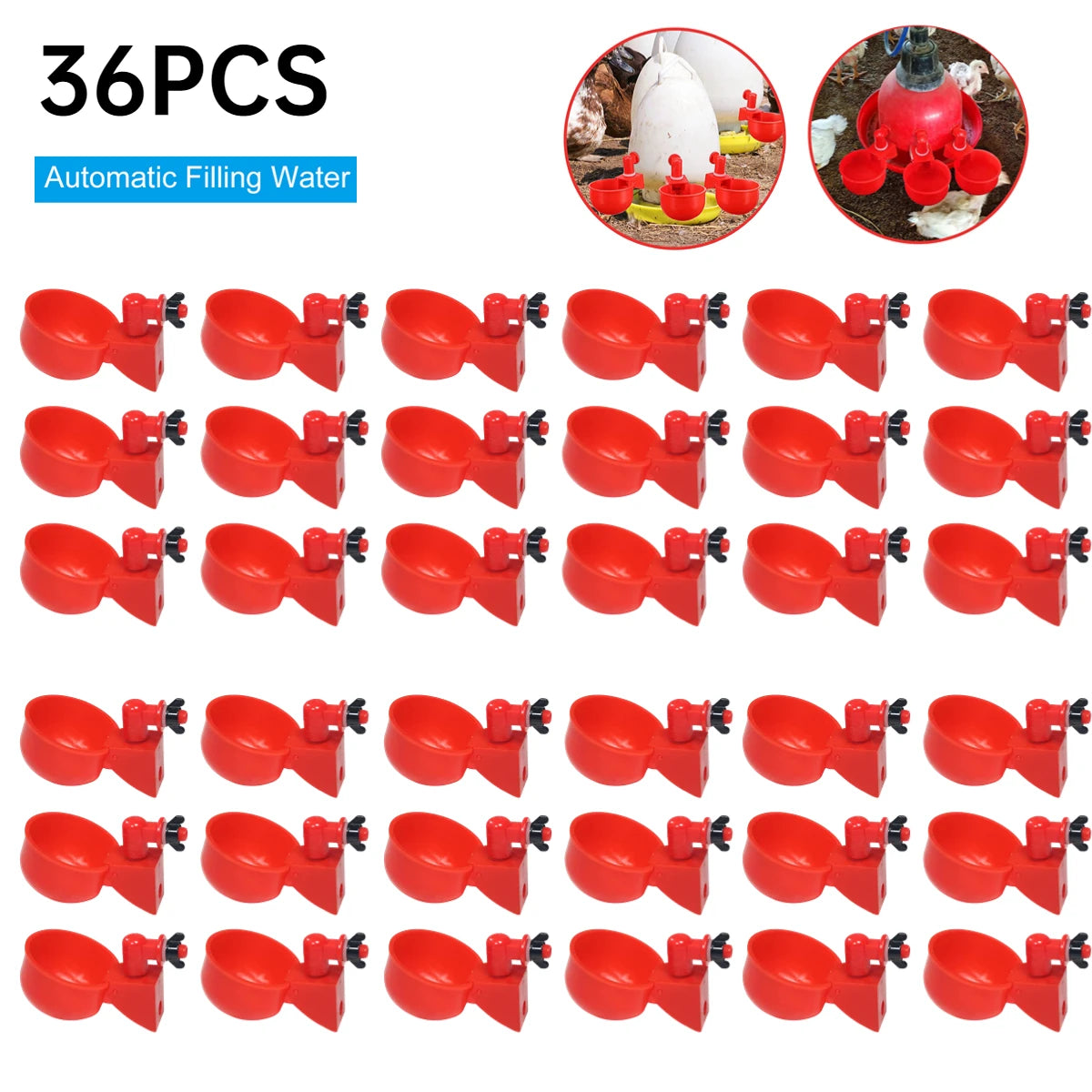 36-1PCS Chicken Drinking Cup, Automatic Drinker Chicken Feeder Poultry ,Waterer Drinking Water Feeder for Chicks ,Duck, Goose ,Quail