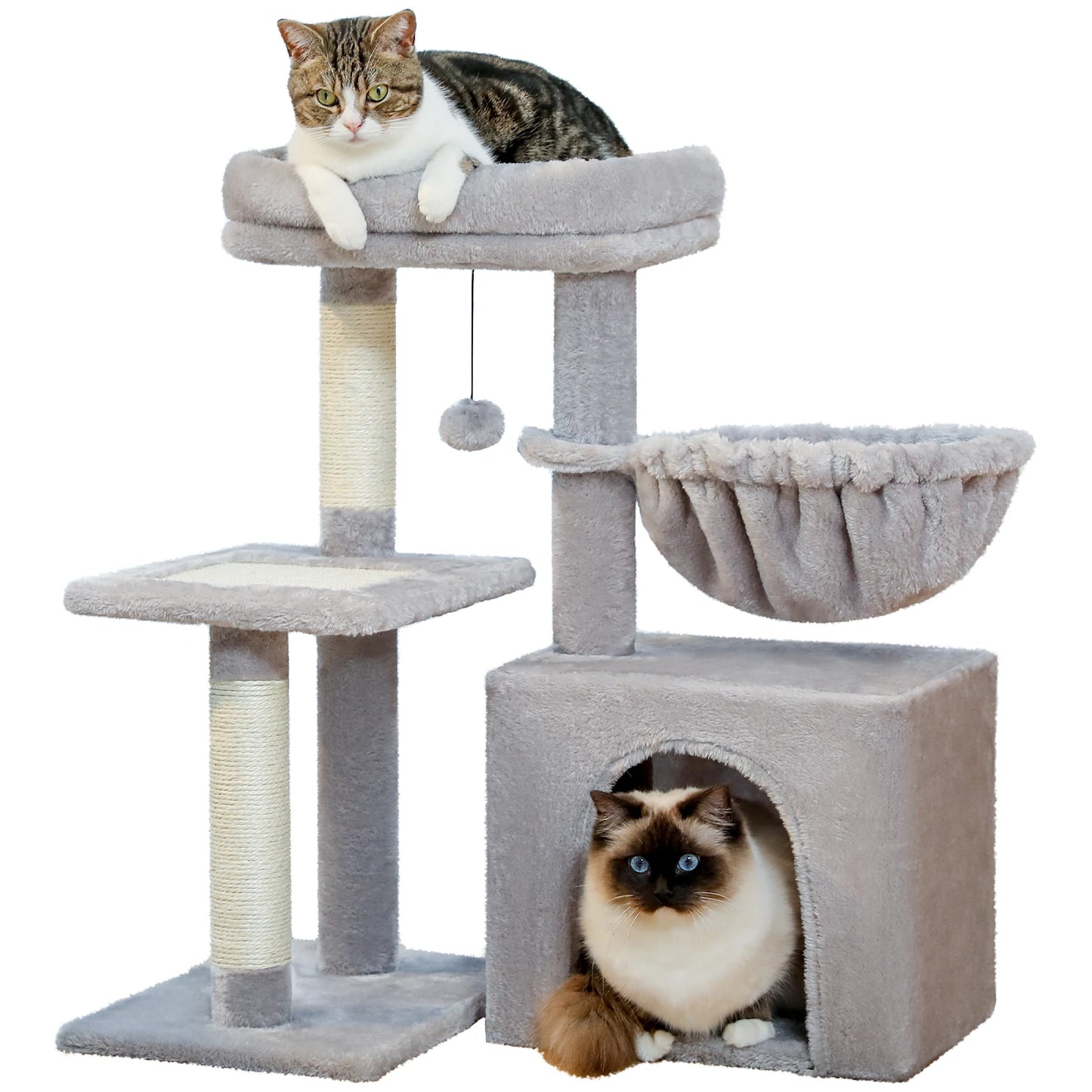 Small Cat Tree, Cat Tower with Natural Sisal Scratching Post, Spacious Top Perch, Private Cat Condo, Perfect for Indoor Cats,,Cat Toy