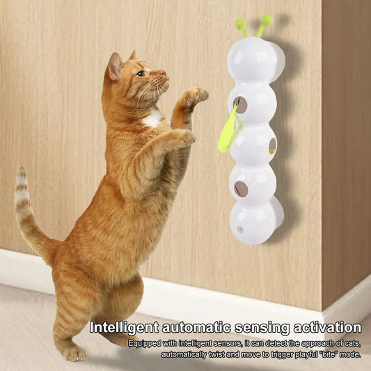 Caterpillar Interactive Cat Toy, Motion Activated Kitten Toy with Tail Automatic Cat, Toy for Bored Indoor Cats