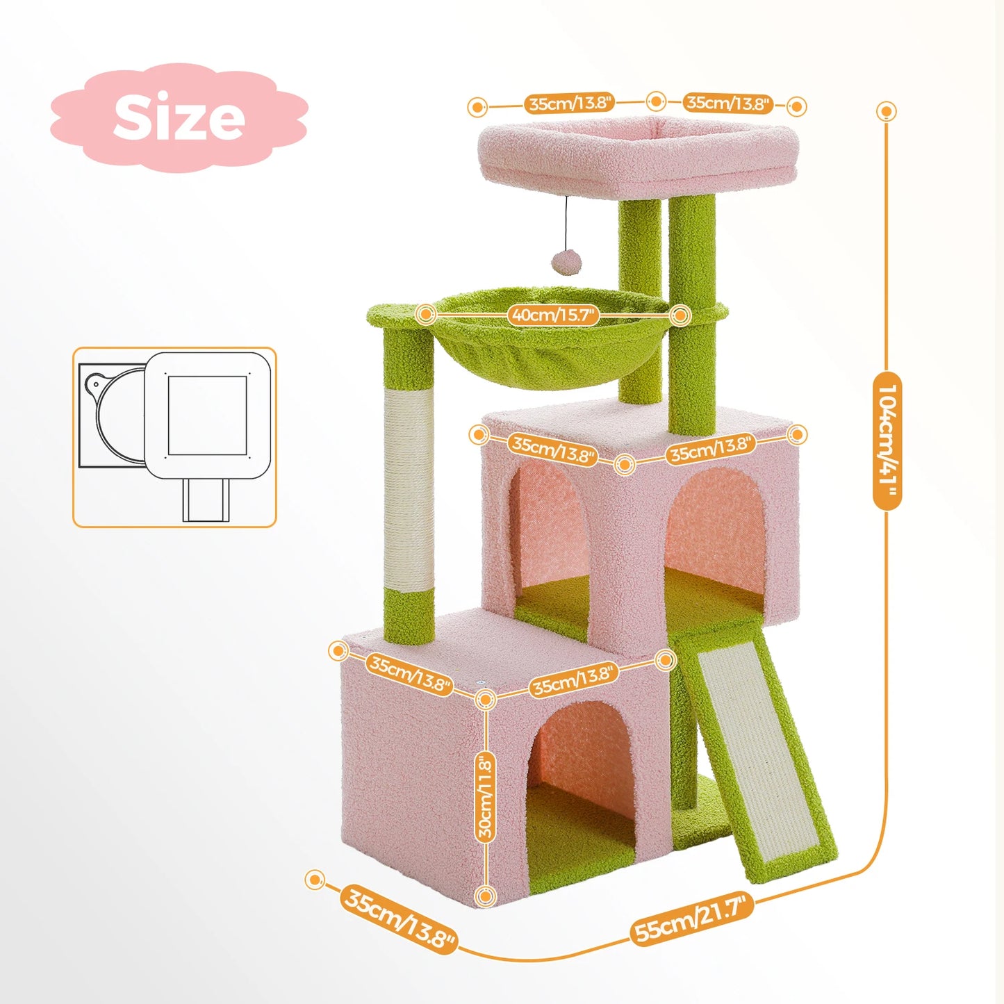 Large Cat Tree for Indoor Cats , Multi-Level Cat Tower with Spacious Condos , Sisal Scratching Pad, Kitten House, Accessories Cat Toys