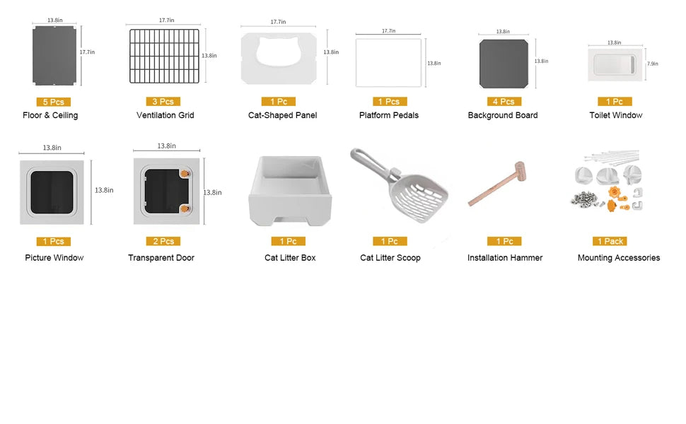 Cat Cage Enclosure with Litter Box, Cat Playpen Detachable Metal, Cat Cage Indoor and Outdoor, Ferret Cage, Rabbit Cage