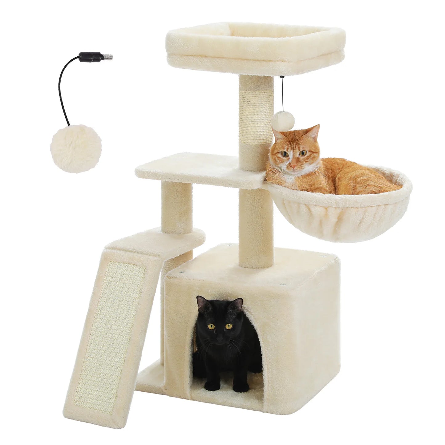 Small Cat Tree, Cat Tower with Natural Sisal Scratching Post, Spacious Top Perch, Private Cat Condo, Perfect for Indoor Cats,,Cat Toy