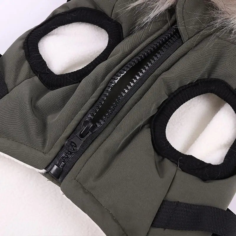 Winter Pet Dog Jacket With Harness, Warm Dog Clothes Waterproof Hooded Coat for Small Medium Dogs Chihuahua French Bulldog Outfit