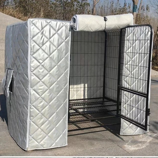 Cotton Waterproof Dog Cage Cover for warmth, Winter Outdoor shelter for Strays And Dogs Double Layer Warmth ,Ox Cloth Material