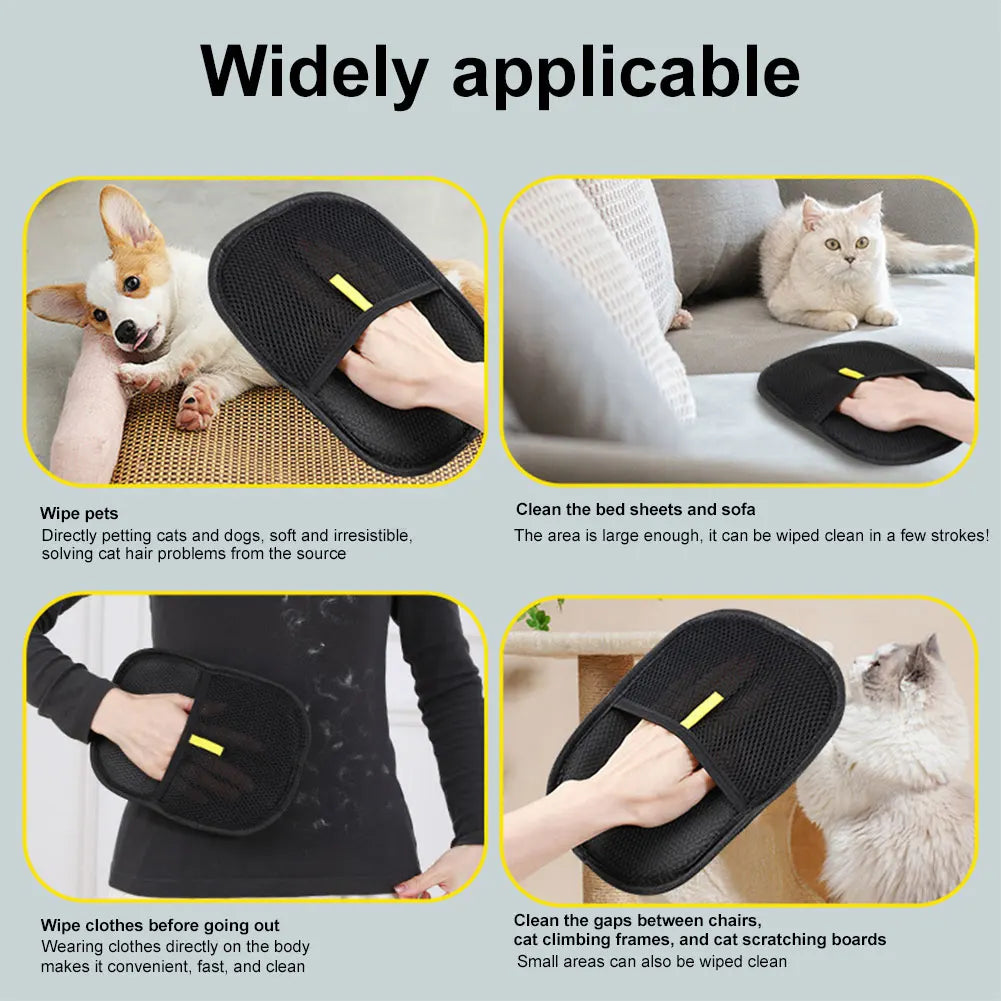 Hair Remover Brush Dog Cat Pet Hair , Remover Gloves Double-Sided Pet Hair, Removal Gloves Pet Grooming Gloves, Brush for Cat, Dog