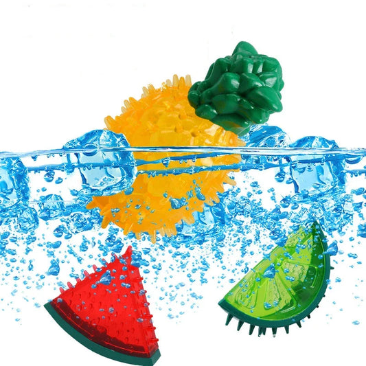 Pet Cooling Chew Toy , Reusable Dog Cat Toy , Teething Summer Cooling, Watermelon,  Pineapple,  Lemon, Durable Ice Frozen Fruit Shape Toys