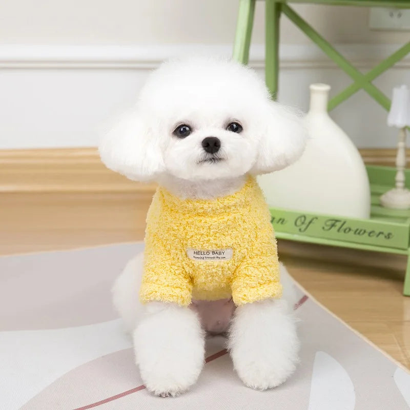 Fleece Dog Clothes Solid Warm Hoodie Sweater Chihuahua Yorkies Coat for Small Medium Dog Puppy Jacket Pet Apparel