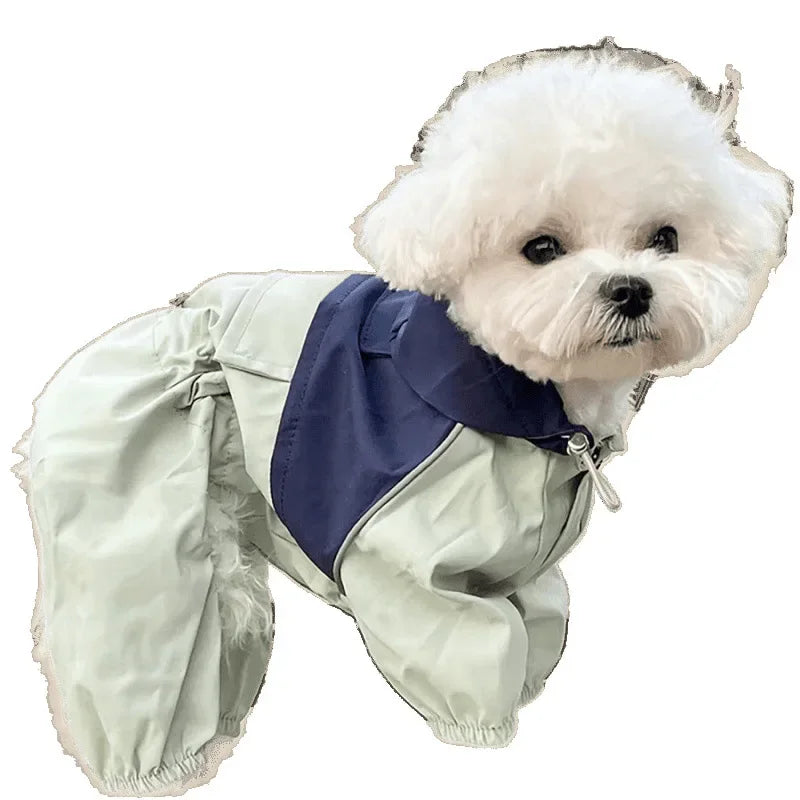 Pet Waterproof Raincoat,  Four-legged Work Jacket, Patchwork Windproof Cat Dog Coats,  Jackets Keep Warm,  Jumpsuit , Coats Accessories