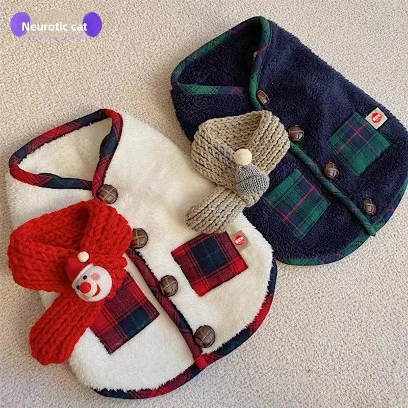 Warm Plaid Sweater for Dogs And Autumn Winter Pet Clothes ,Teddy Bichon, Pomeranian, Schnauzer, Little Dog Clothes
