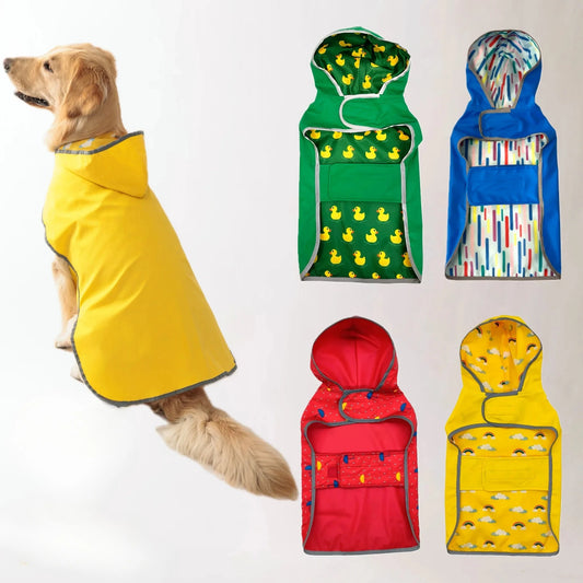 Keep Your Pup Dry & Stylish: Double-Layer Yellow Raincoat With Two-Way Wear!