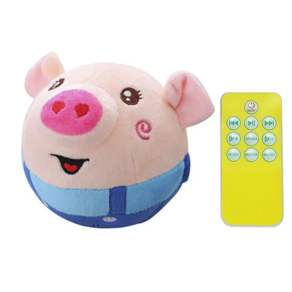 Cartoon Animal Active Moving Pet Plush Toy, USB Rechargeable Interactive Dog Toys, Pet Bouncing Balls for Dogs Cats