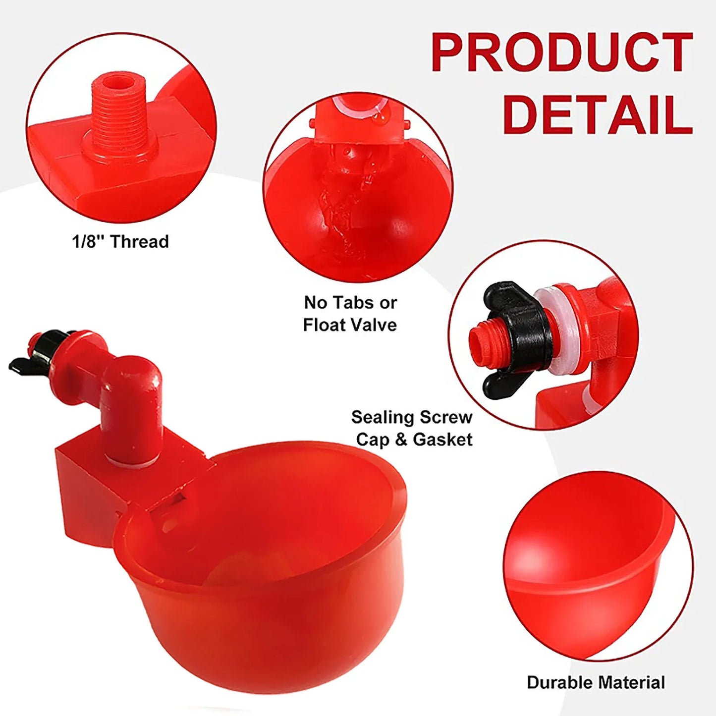 36-1PCS Chicken Drinking Cup, Automatic Drinker Chicken Feeder Poultry ,Waterer Drinking Water Feeder for Chicks ,Duck, Goose ,Quail