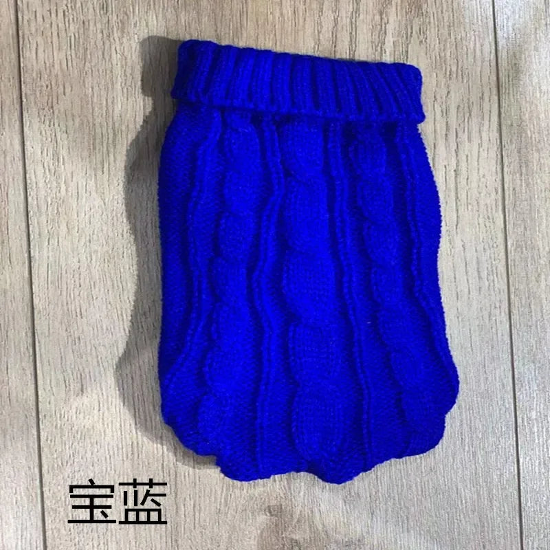 Pure Color Small Medium Pet Dog Sweaters Winter Pet Clothes Warm Sweater Coat Outfit for Cats Clothes Woolly Soft Dog