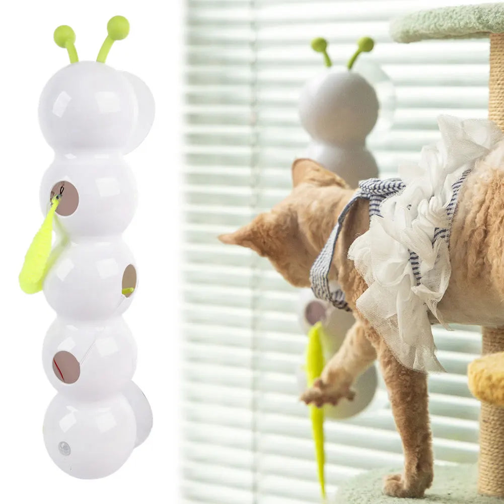 Caterpillar Interactive Cat Toy Motion Activated Kitten Toy with Tail Automatic Cat Toy for Bored Indoor Cats