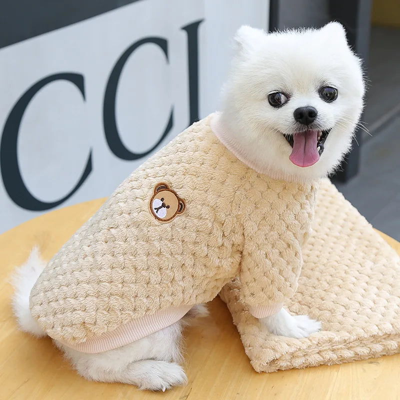 Winter Pet Dog Clothes,  Bear Print Dog Hoodie,  Soft Warm Puppy Sweatshirt , Chihuahua, French Bulldog, Coat Jacket Fashion, Dog Costume