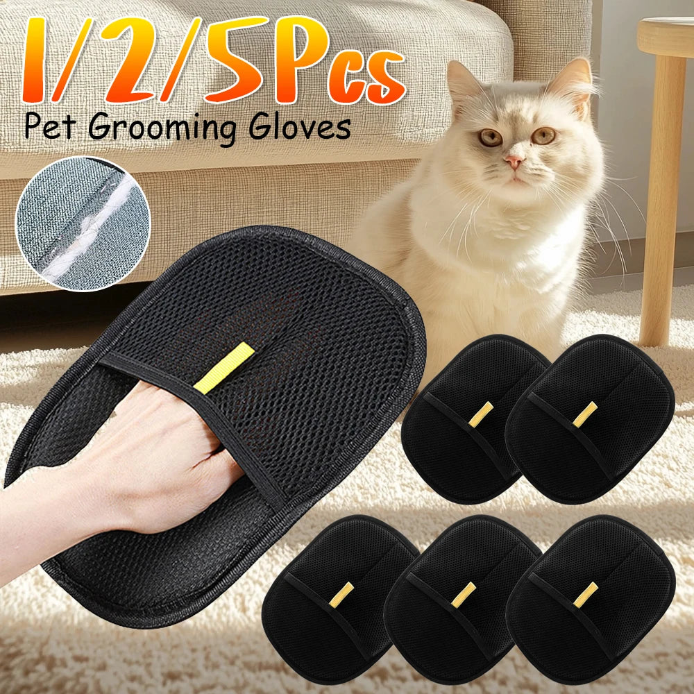 Hair Remover Brush Dog Cat Pet Hair , Remover Gloves Double-Sided Pet Hair, Removal Gloves Pet Grooming Gloves, Brush for Cat, Dog