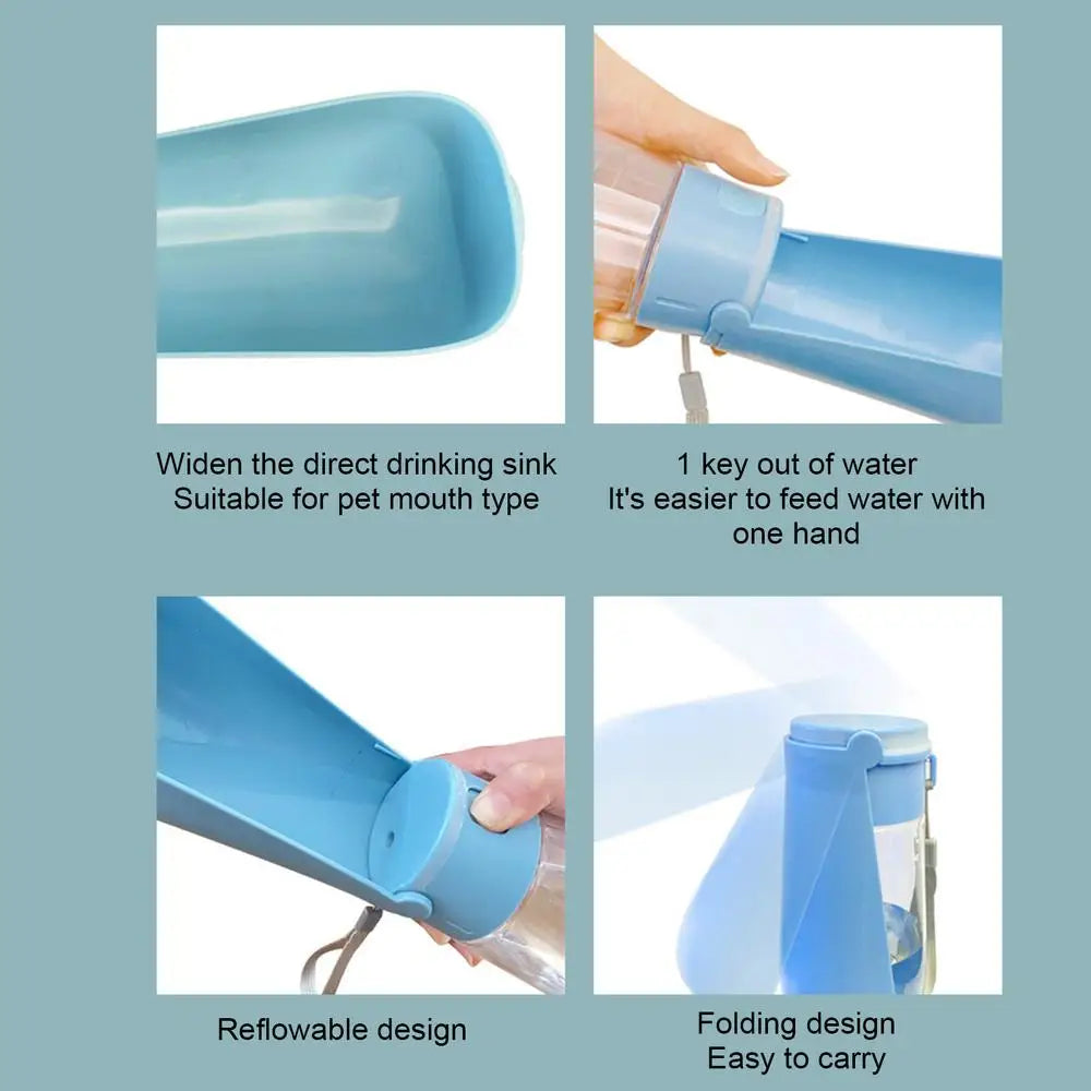 Water Bottles For Walking Dogs 450ml Pet Drink Feeder Bowl Dispenser Leak-Proof Portable Dog Water Bottle Pet Dog Feed Bottle