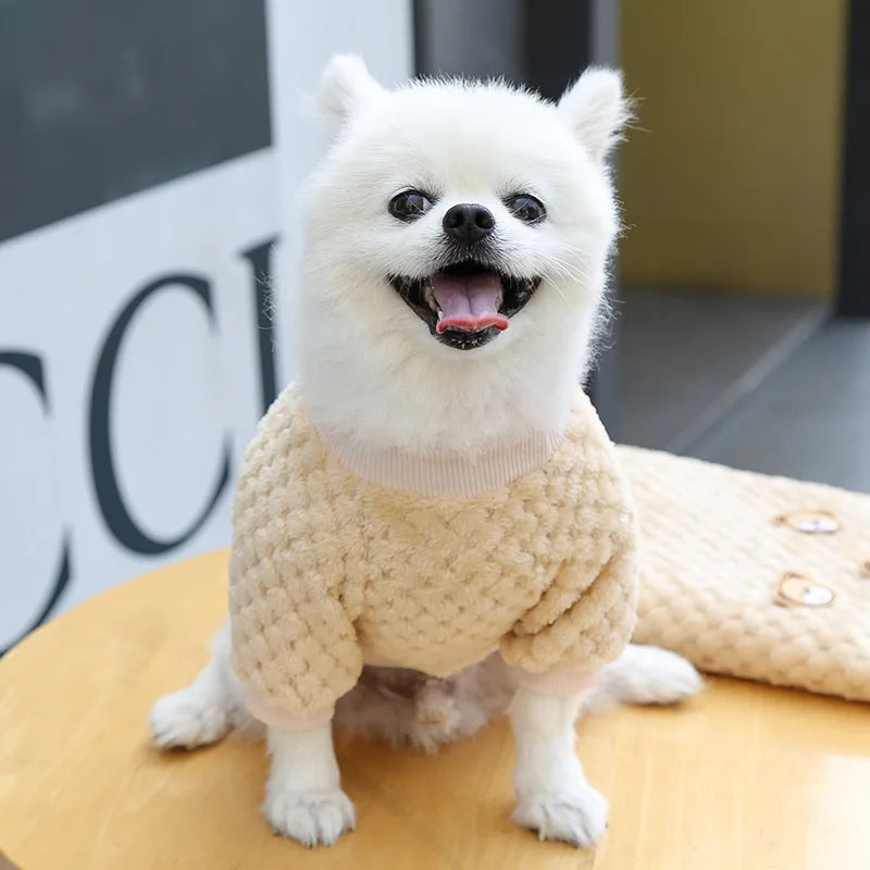 Winter Pet Dog Clothes,  Bear Print Dog Hoodie,  Soft Warm Puppy Sweatshirt , Chihuahua, French Bulldog, Coat Jacket Fashion, Dog Costume