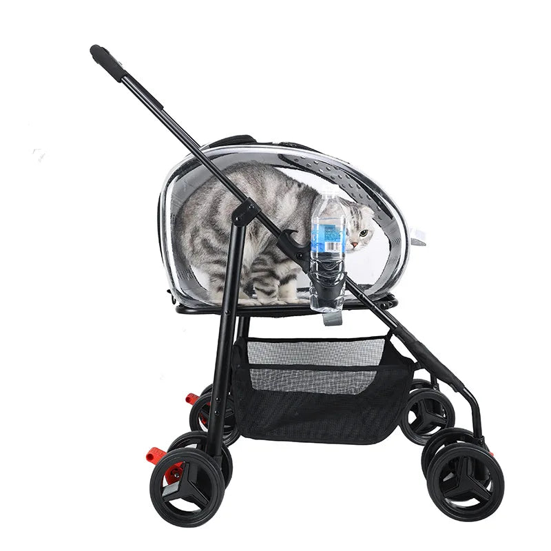 New Pet Stroller for Outdoor Travel, Lightweight, Foldable and Detachable, Suitable for Small and Medium-sized Dogs and Cats 202
