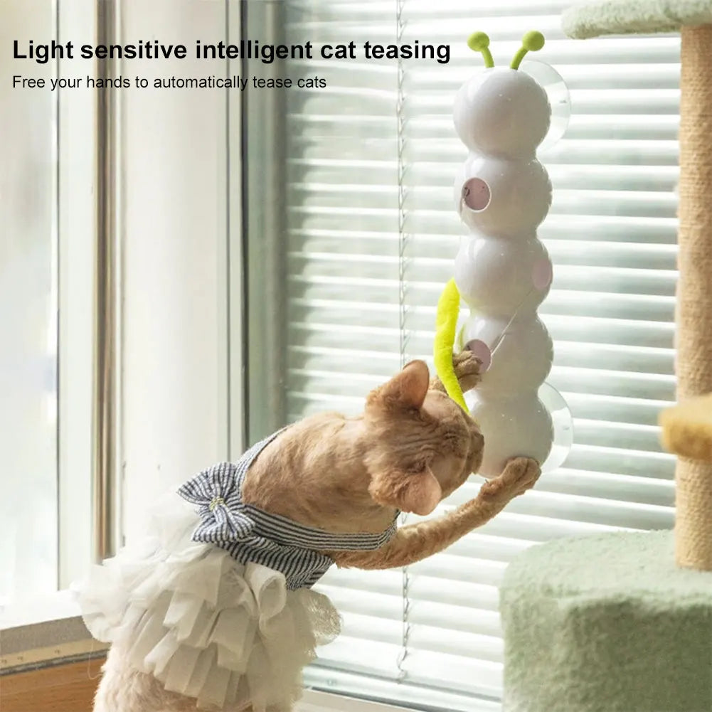Caterpillar Interactive Cat Toy Motion Activated Kitten Toy with Tail Automatic Cat Toy for Bored Indoor Cats
