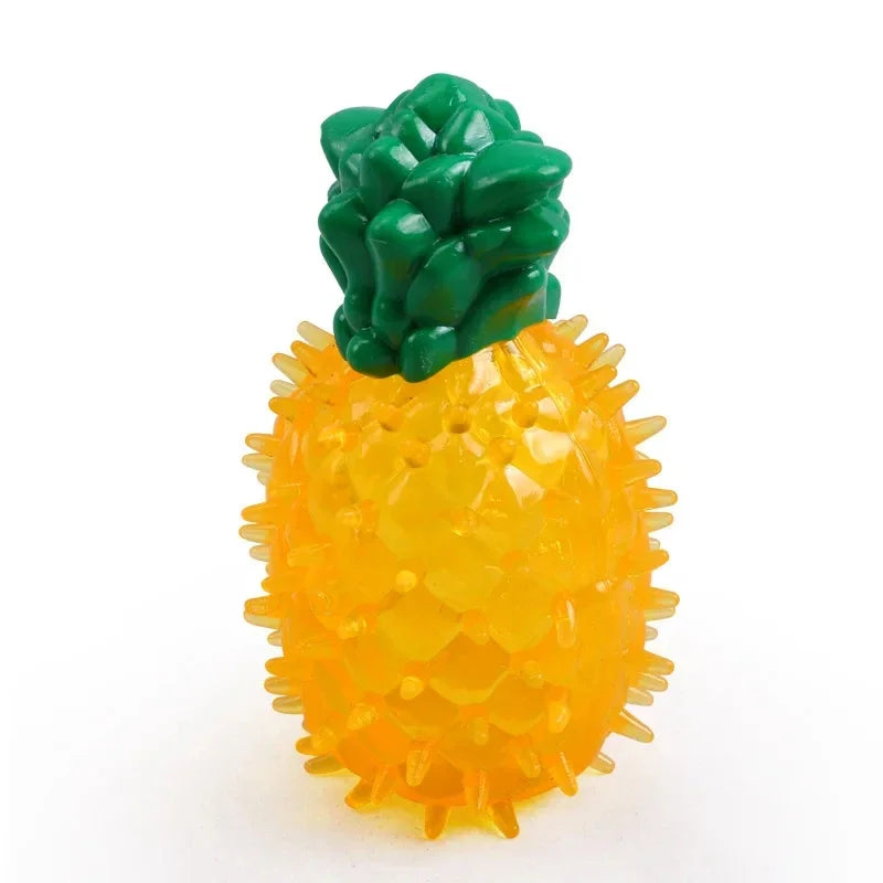 Pet Cooling Chew Toy , Reusable Dog Cat Toy , Teething Summer Cooling, Watermelon,  Pineapple,  Lemon, Durable Ice Frozen Fruit Shape Toys