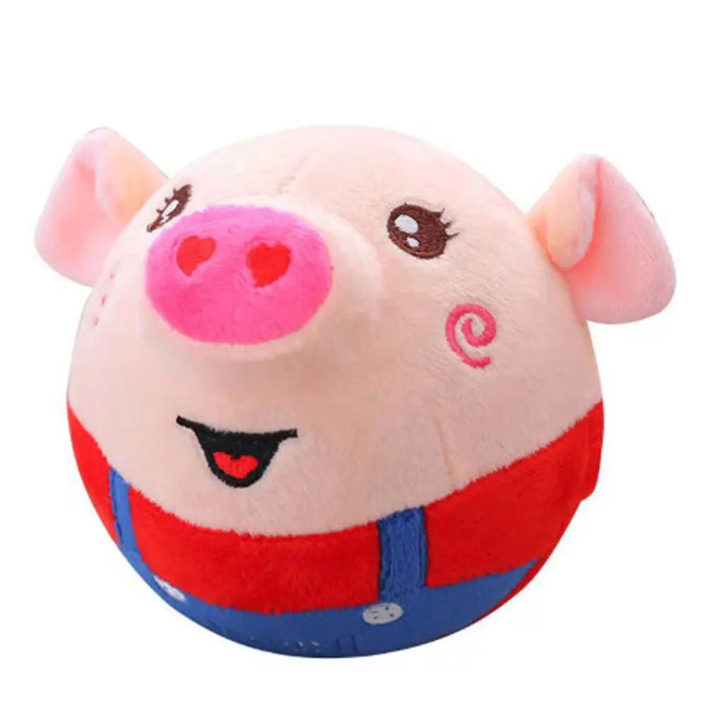 Cartoon Animal Active Moving Pet Plush Toy, USB Rechargeable Interactive Dog Toys, Pet Bouncing Balls for Dogs Cats