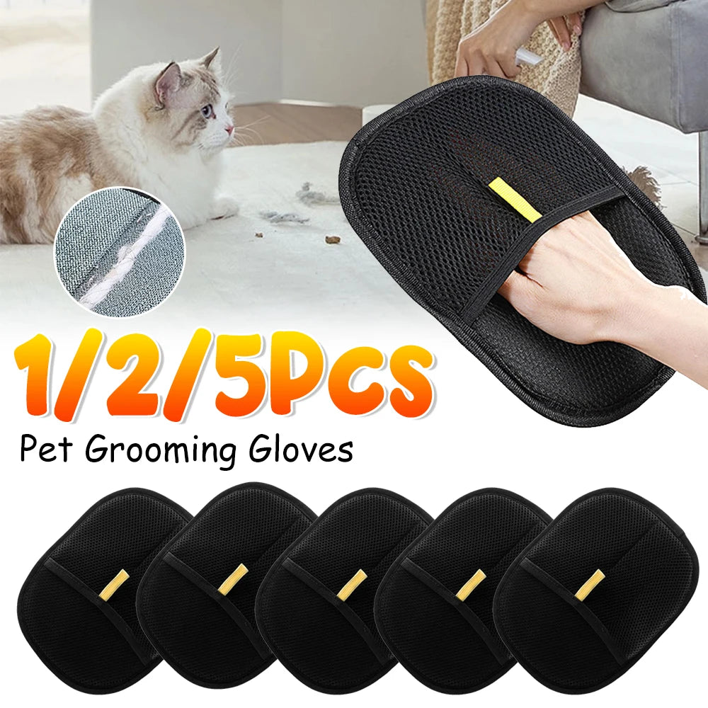Hair Remover Brush Dog Cat Pet Hair , Remover Gloves Double-Sided Pet Hair, Removal Gloves Pet Grooming Gloves, Brush for Cat, Dog