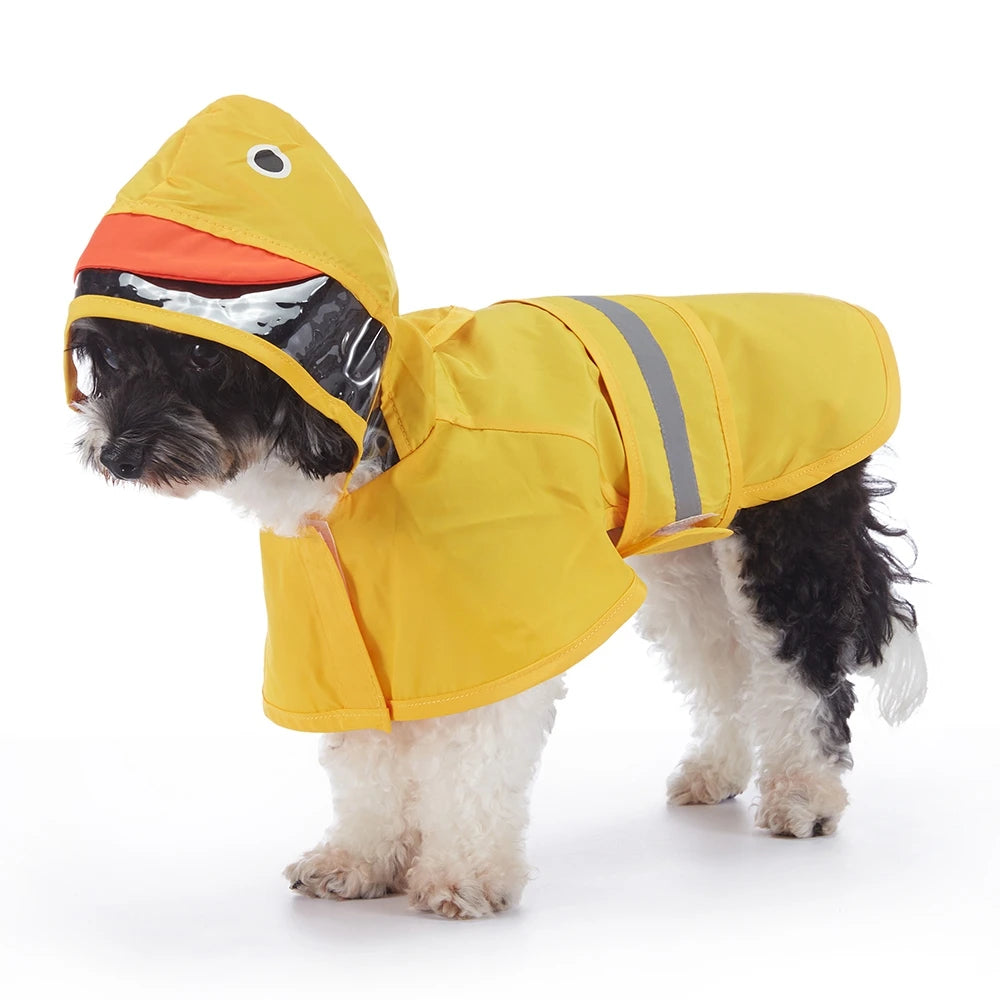 Fashionable Reflective Pet Dog Raincoat, Cute Animal Raincoat Pet Hooded Waterproof Jacket, Clothes Dog Clothes for Big Dogs