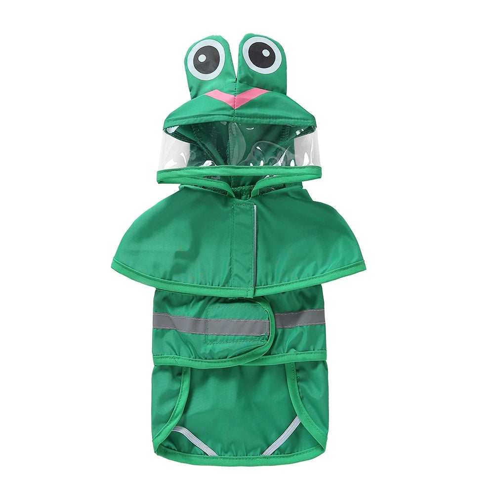 Fashionable Reflective Pet Dog Raincoat, Cute Animal Raincoat Pet Hooded Waterproof Jacket, Clothes Dog Clothes for Big Dogs