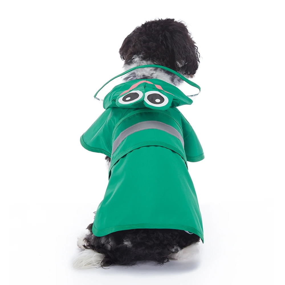 Fashionable Reflective Pet Dog Raincoat, Cute Animal Raincoat Pet Hooded Waterproof Jacket, Clothes Dog Clothes for Big Dogs