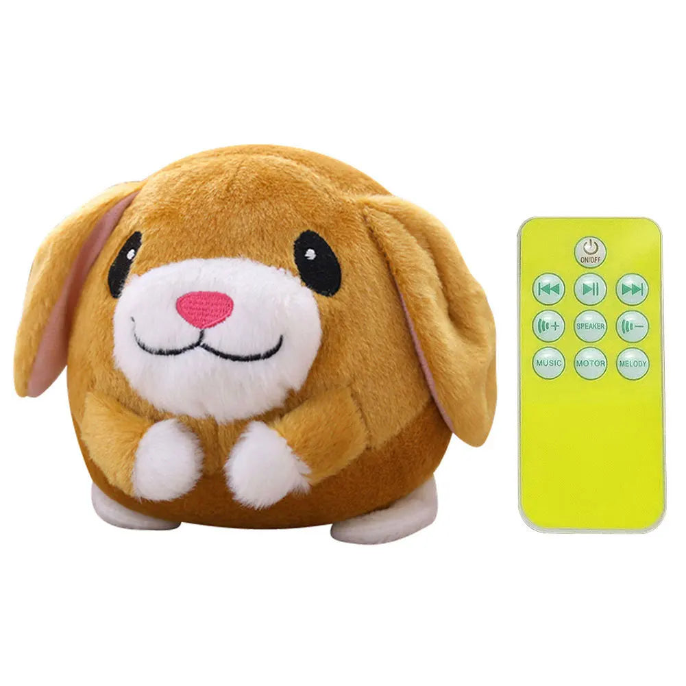 Cartoon Animal Active Moving Pet Plush Toy, USB Rechargeable Interactive Dog Toys, Pet Bouncing Balls for Dogs Cats
