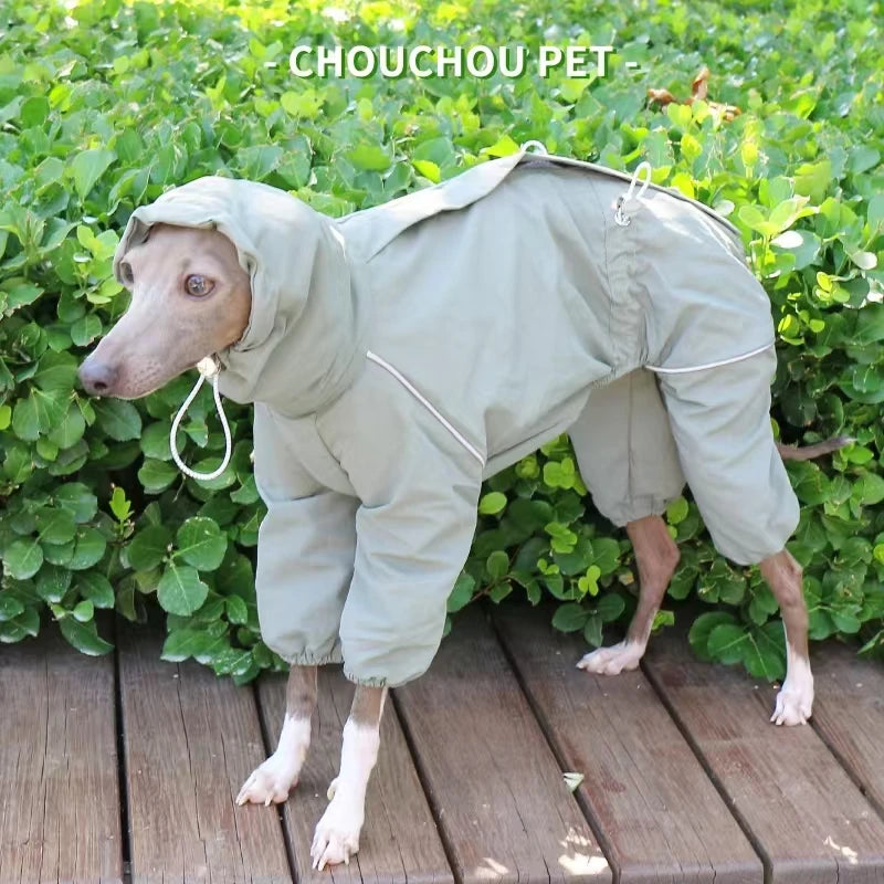 Italian Greyhound Raincoat, Autumn and Winter Outdoor Pet Jacket ,Whippet Windproof and Rainproof Dog Clothes