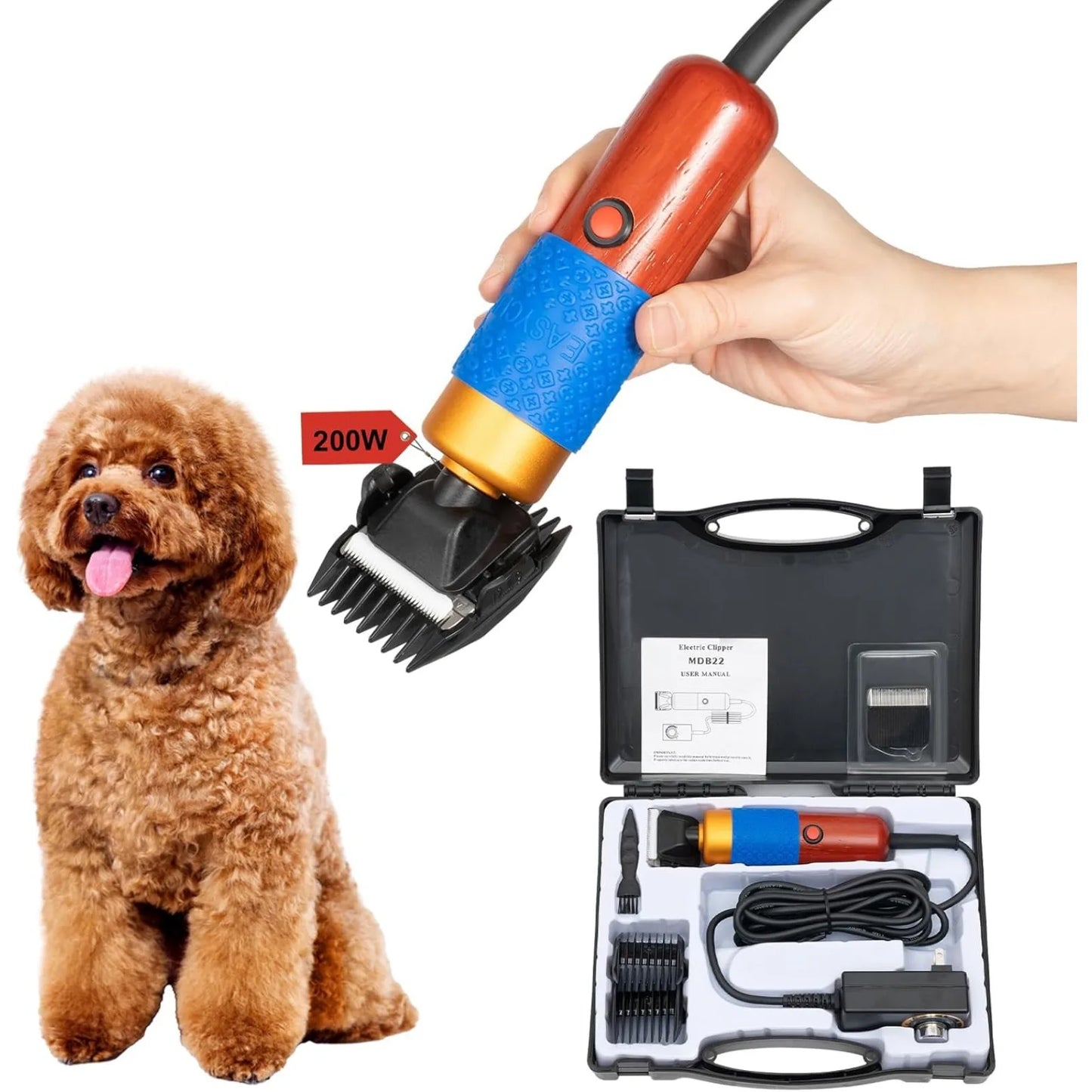Electric Pet Clippers 200 Watt For ALL PETS/Pet Dog Grooming Clippers Kit Low Noise Pet Hair Trimmer for Grooming Hair Clipper for Dogs Cats and ALL Pets