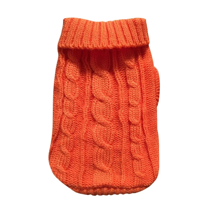 Pure Color Small Medium Pet Dog Sweaters Winter Pet Clothes Warm Sweater Coat Outfit for Cats Clothes Woolly Soft Dog