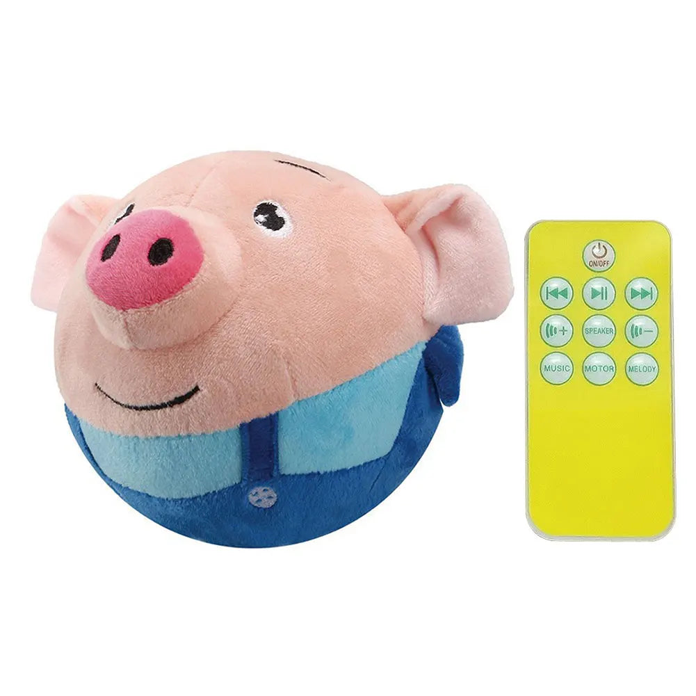 Cartoon Animal Active Moving Pet Plush Toy, USB Rechargeable Interactive Dog Toys, Pet Bouncing Balls for Dogs Cats