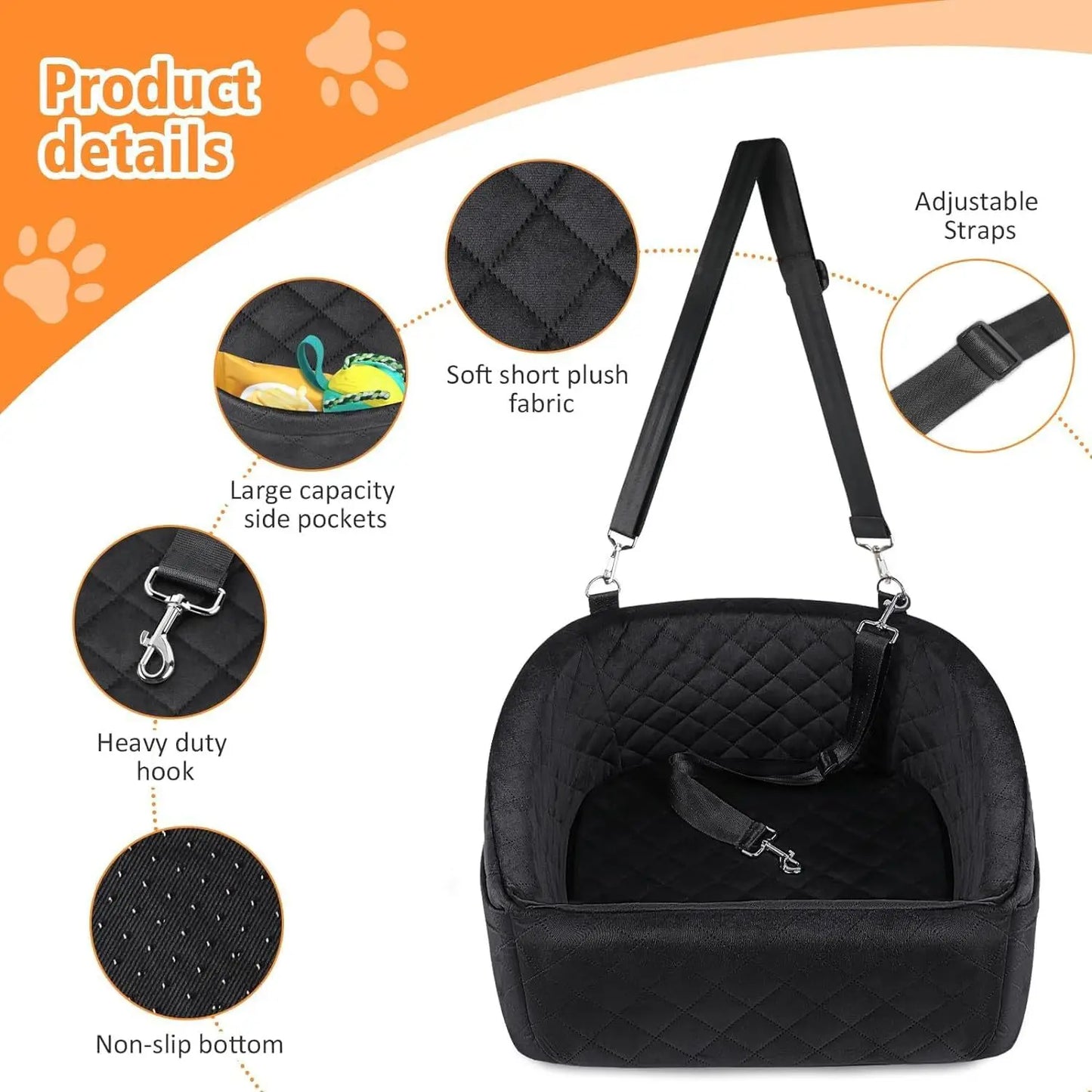 Popular Pet Car Seat, Removable Washable, Small Medium Dogs, Pet Travel Safety Seat