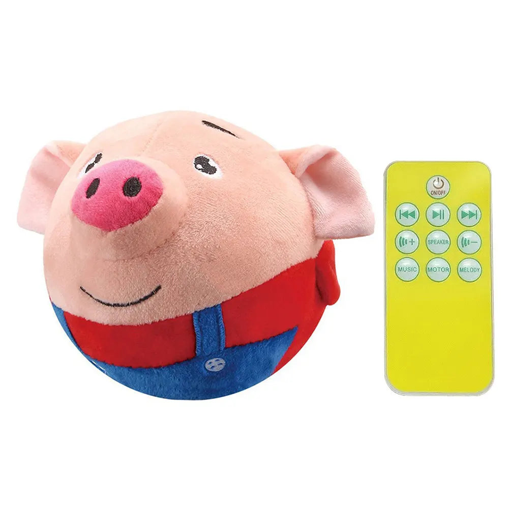 Cartoon Animal Active Moving Pet Plush Toy, USB Rechargeable Interactive Dog Toys, Pet Bouncing Balls for Dogs Cats